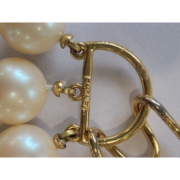 Monet Necklace Vintage Signed Faux Pearl & Turquoise - Picture 6 of 8